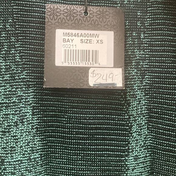 Ming Wang women’s XS NWT Black and Green Geometric Cardigan - Picture 2 of 6